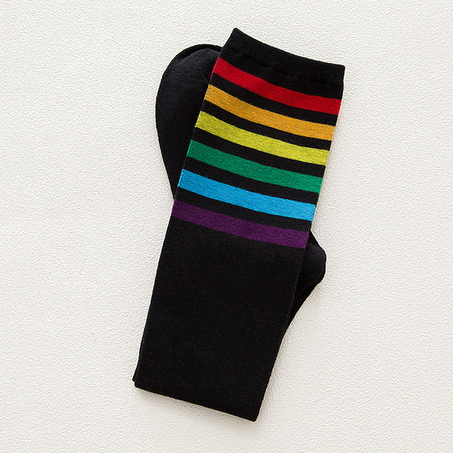 Calf socks stripe movement and knee high hose