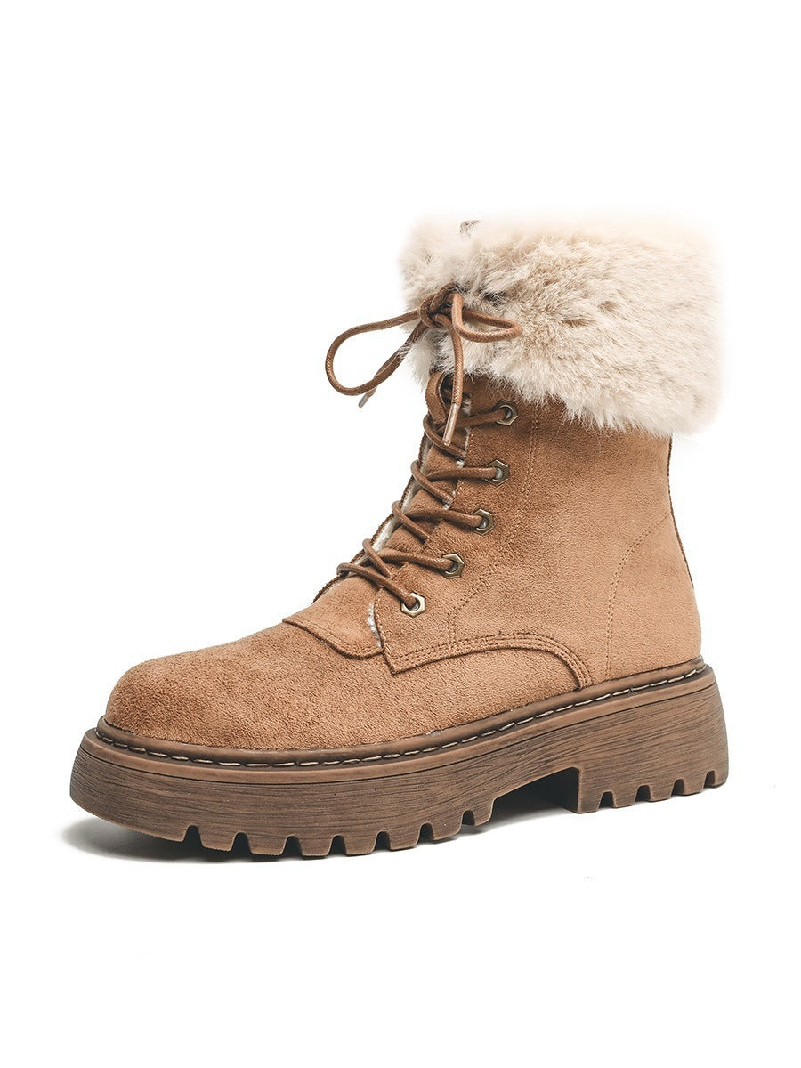 Women's Fur Boots With Thin And Warm Skin