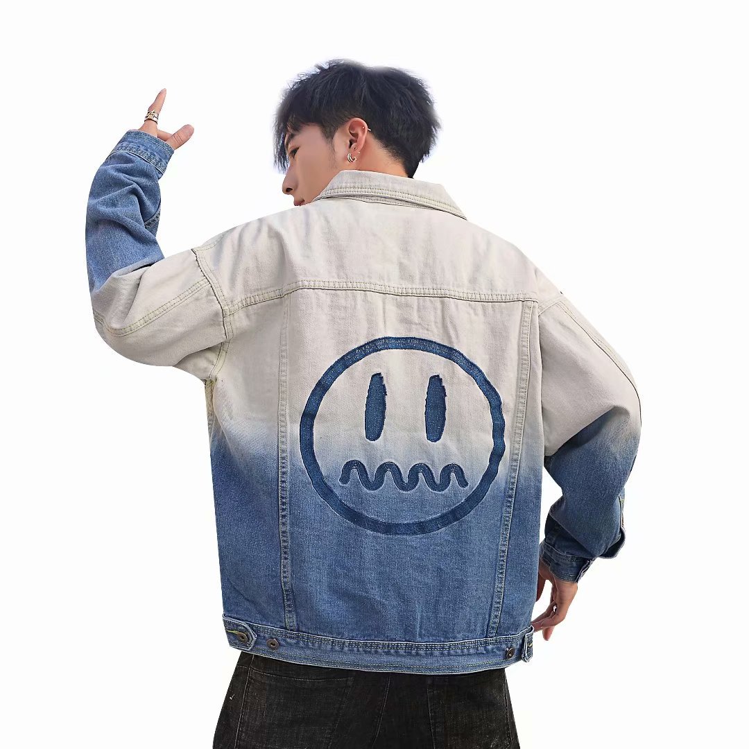 Hip-hop Gradient Tide Brand Denim Jacket