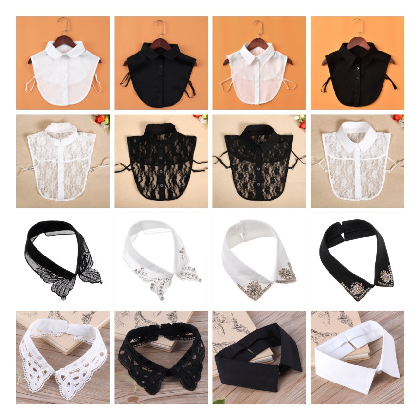 New Ladies Retro Detachable Cotton Lace Fake Collar