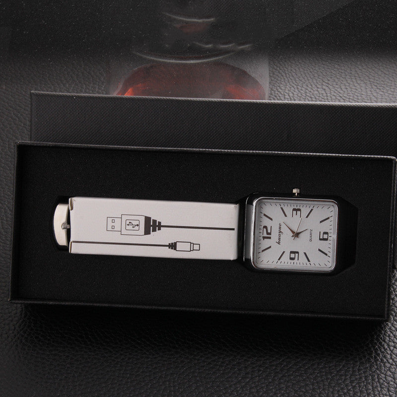 Metal electric heating wire cigarette lighter watch