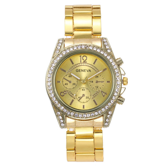 Mode diamanturskive damelegeringsur Quartz ur