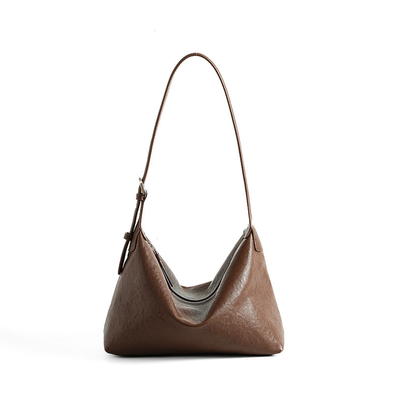 Retro First-Layer Vegetable-Tanned Leather Casual Shoulder Underarm Bag