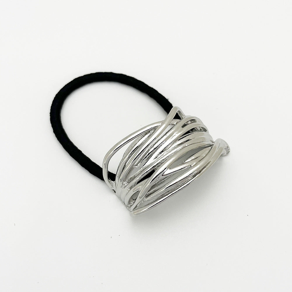U-shaped Alloy Seamless Hair Rope Female Simple European And American Style Wind Irregular