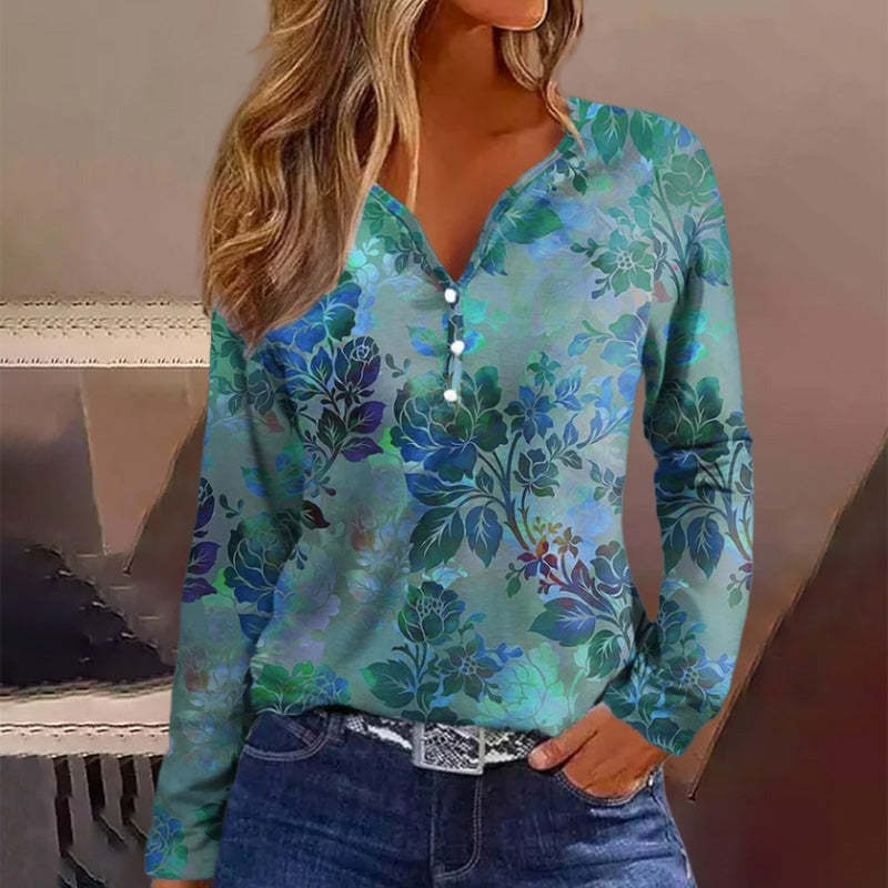 European And American Sweet Casual T-shirt 3D Digital Top
