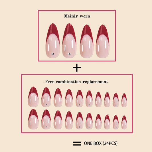 Red French Wear Armor Simple Style Nail Sticker