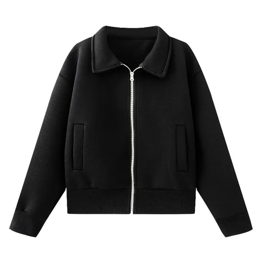 European And American Style Lapel Loose Cardigan Coat Female Casual Jacket Top