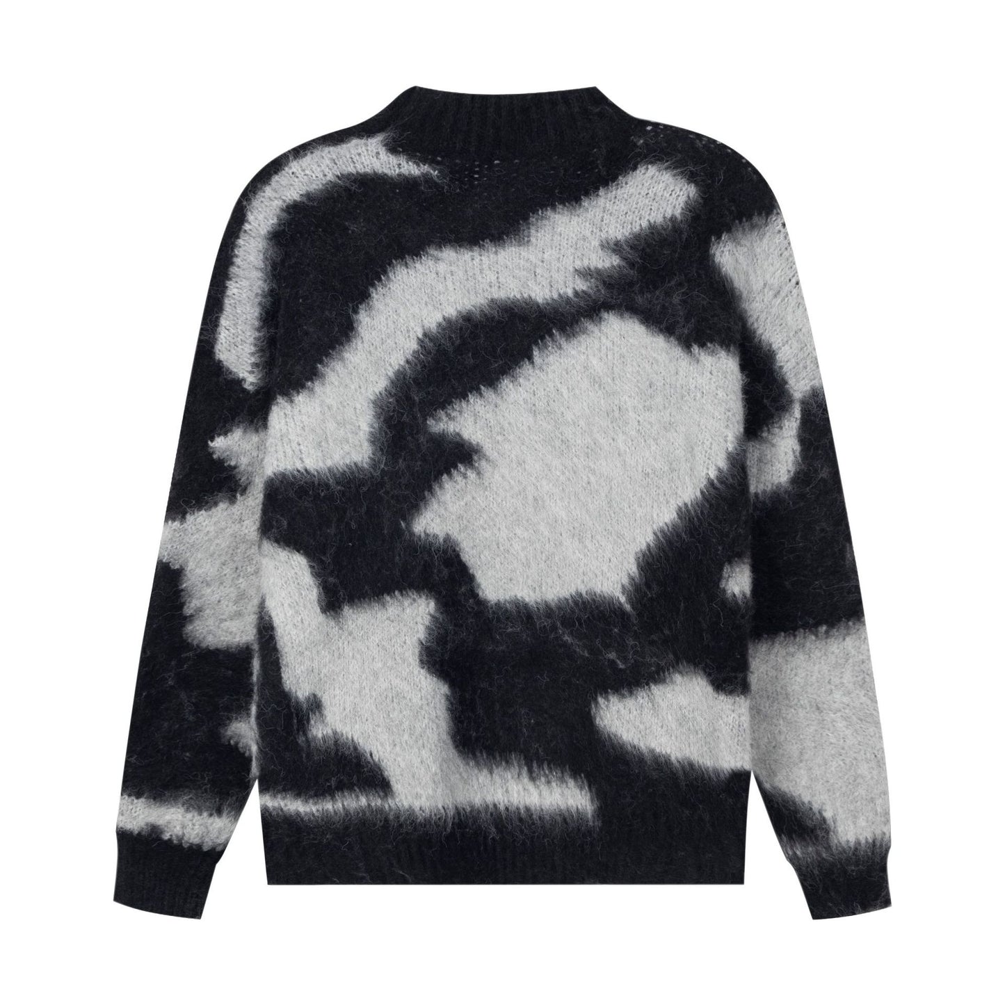 Men's Color Blocking Mohair Cross Slouchy Sweater