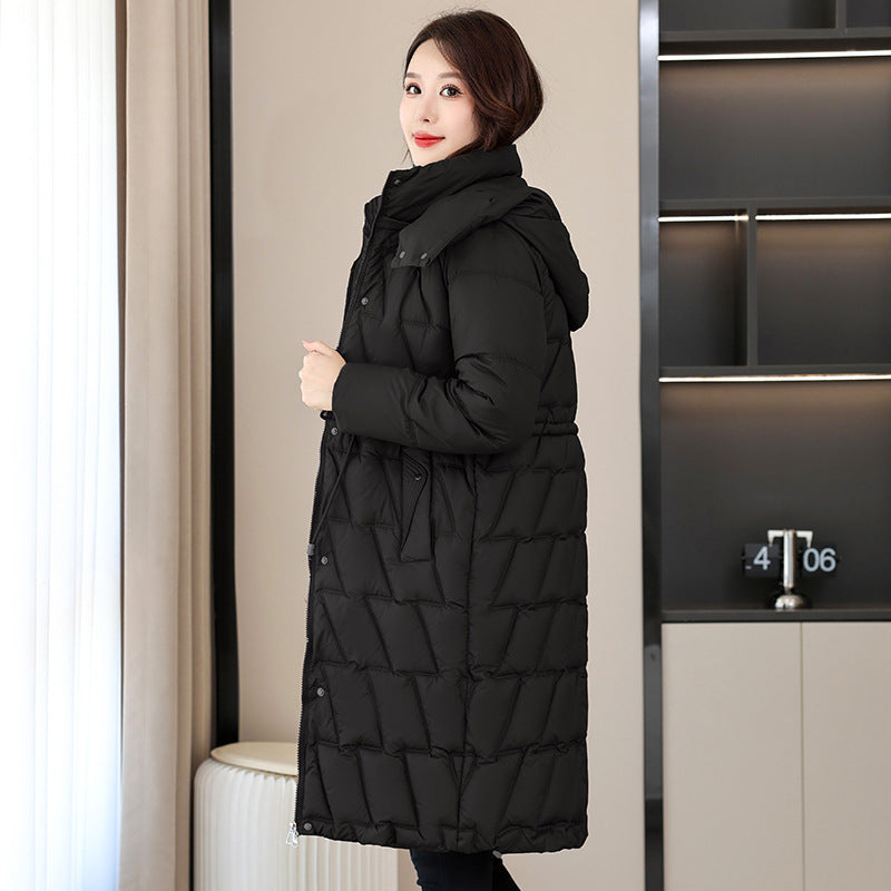 Mellemlang Slim Fit Plus Size Vatteret Frakke Til Kvinder Vinter Ny