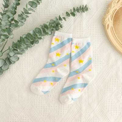 School soft color socks