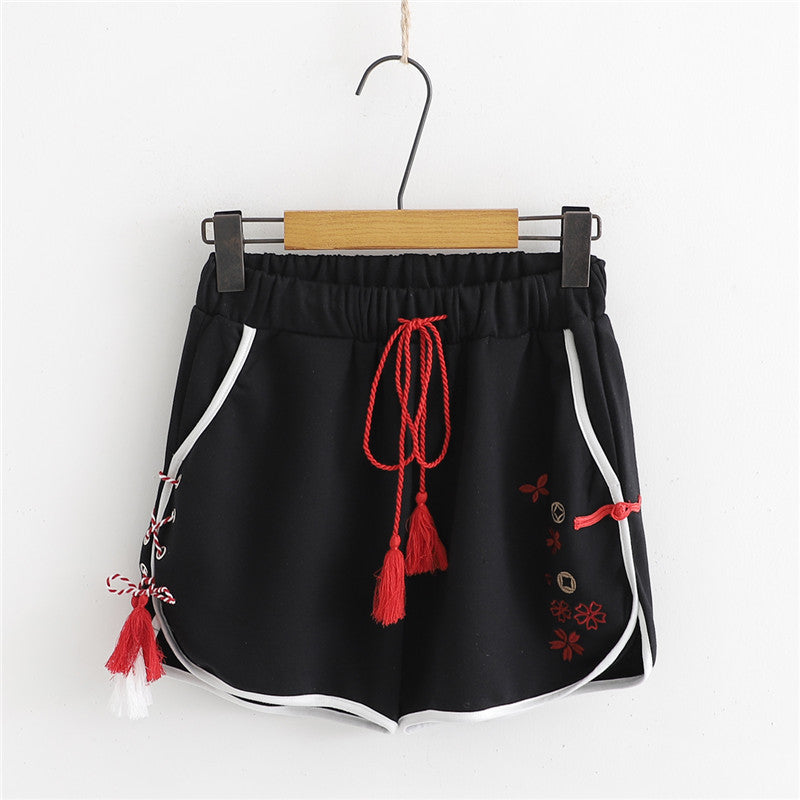 Elastic waist casual pants women's shorts all-match