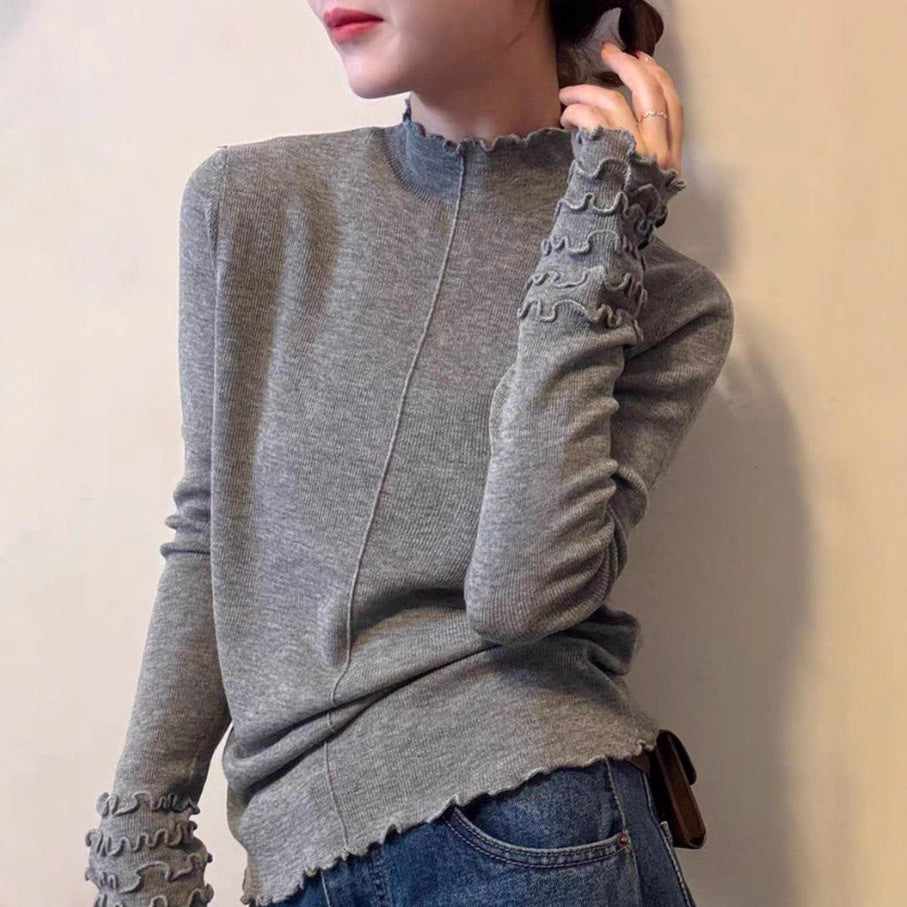 Semi-high Neck Long Sleeve Base Shirt