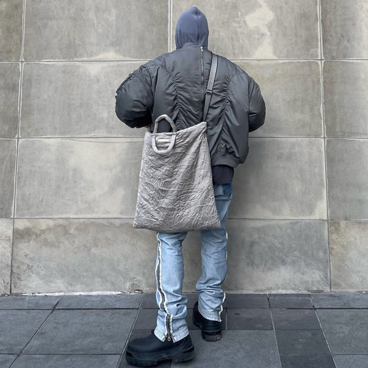 American-style High-street Loose-fit Solid-color Streetwear Bomber Jacket