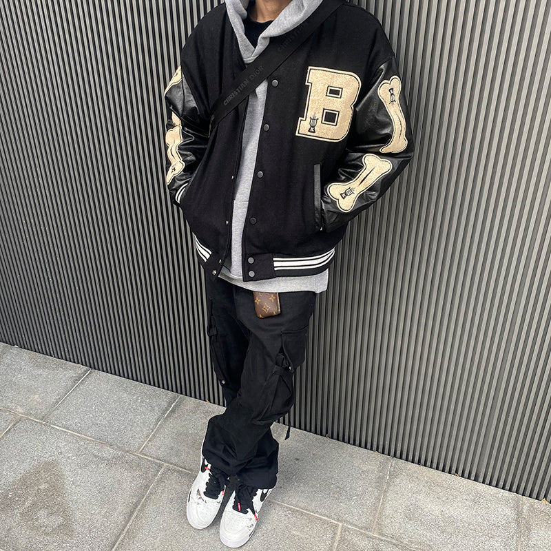 Contrast Color Patchwork Embroidery Brushed Baseball Uniform