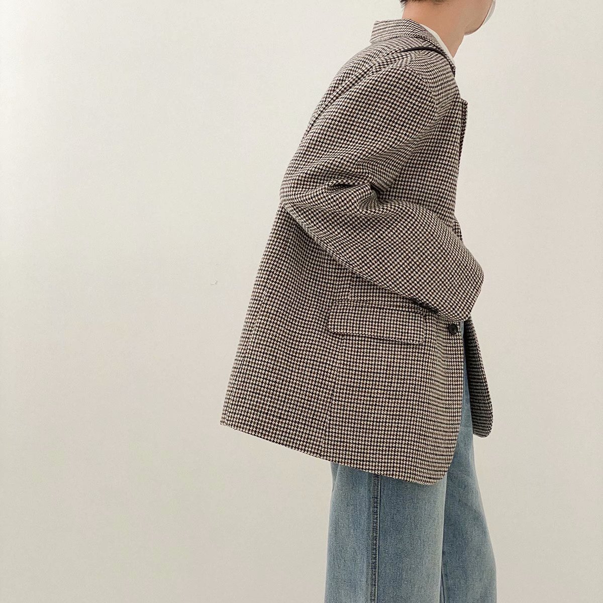 Men's Fashionable Loose-fit Casual Plaid Jacket