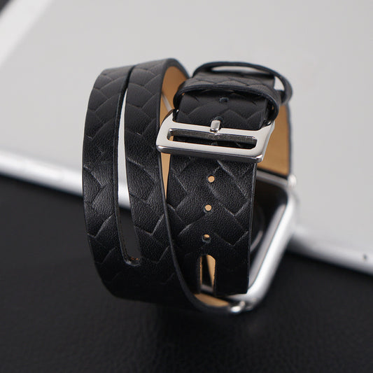 Watch Leather Leaf Pattern Breathable Personality Temperament
