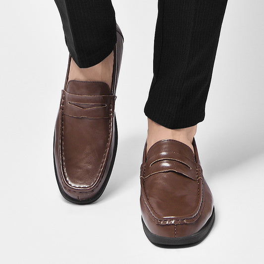 New British Breathable Casual Leather Shoes Men