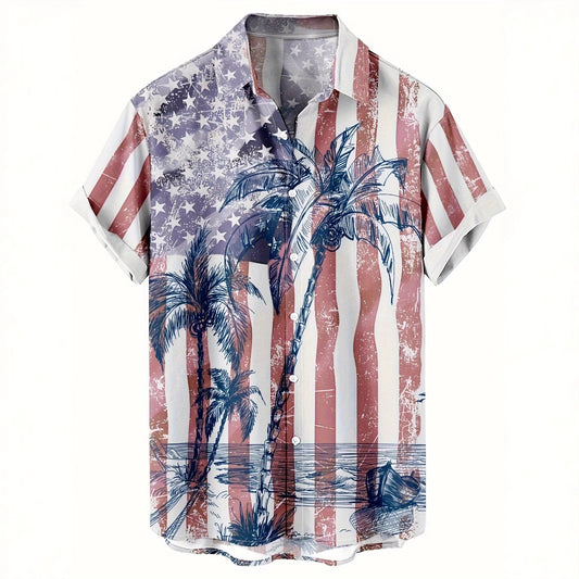 Printing Fashion New Flower Men's Short Sleeve Shirt