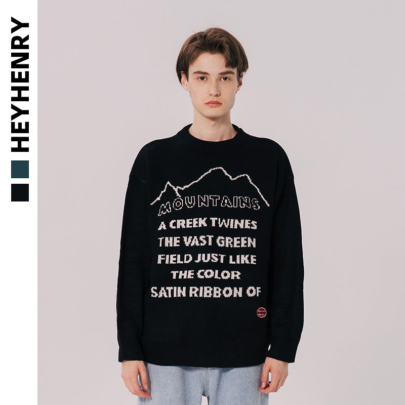 Korean Style Letter Couple Bf Sweater Men
