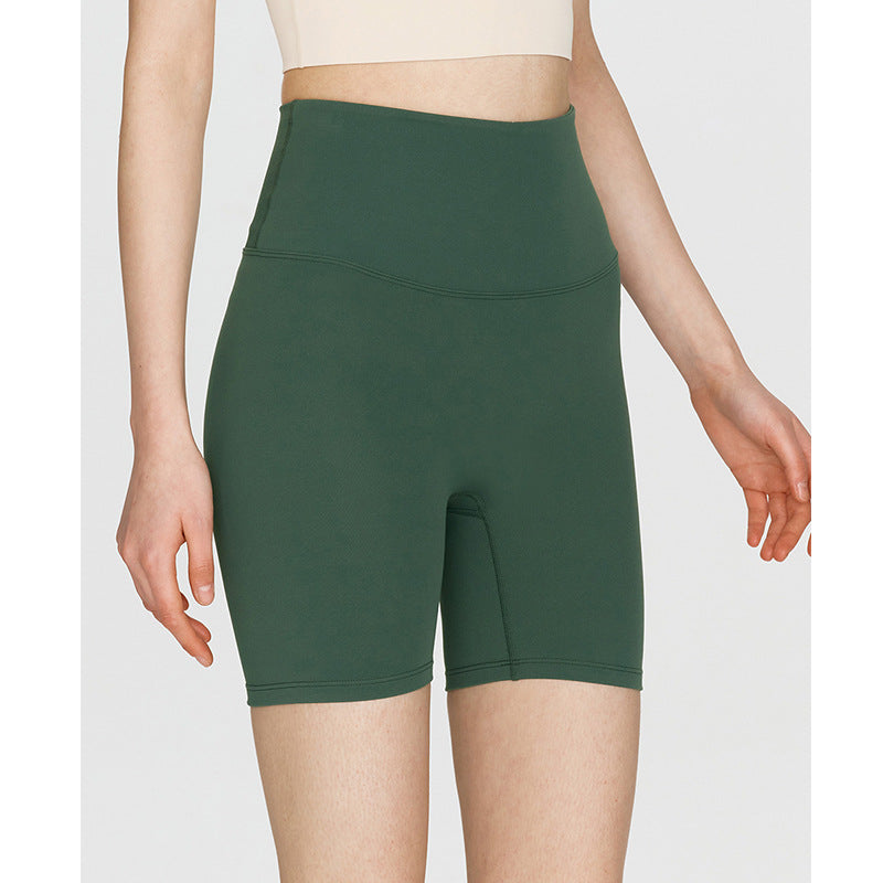Hip Lifting Peach Yoga Four-point Short High Waist Basic Sports Running Cycling Pants Brushed Nude Feel