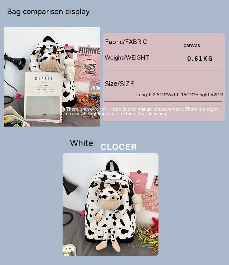 Cartoon Cow Doll Girl's Schoolbag Personalized Backpack