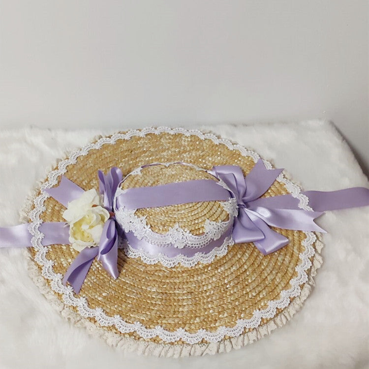 Hanyang Eclectic Flat Top Sun Hat Pastoral Style