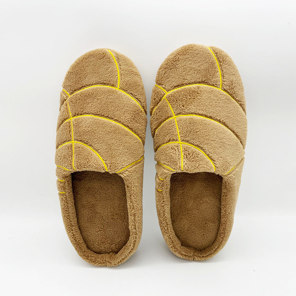 Bread Plush Slippers For Indoor Use