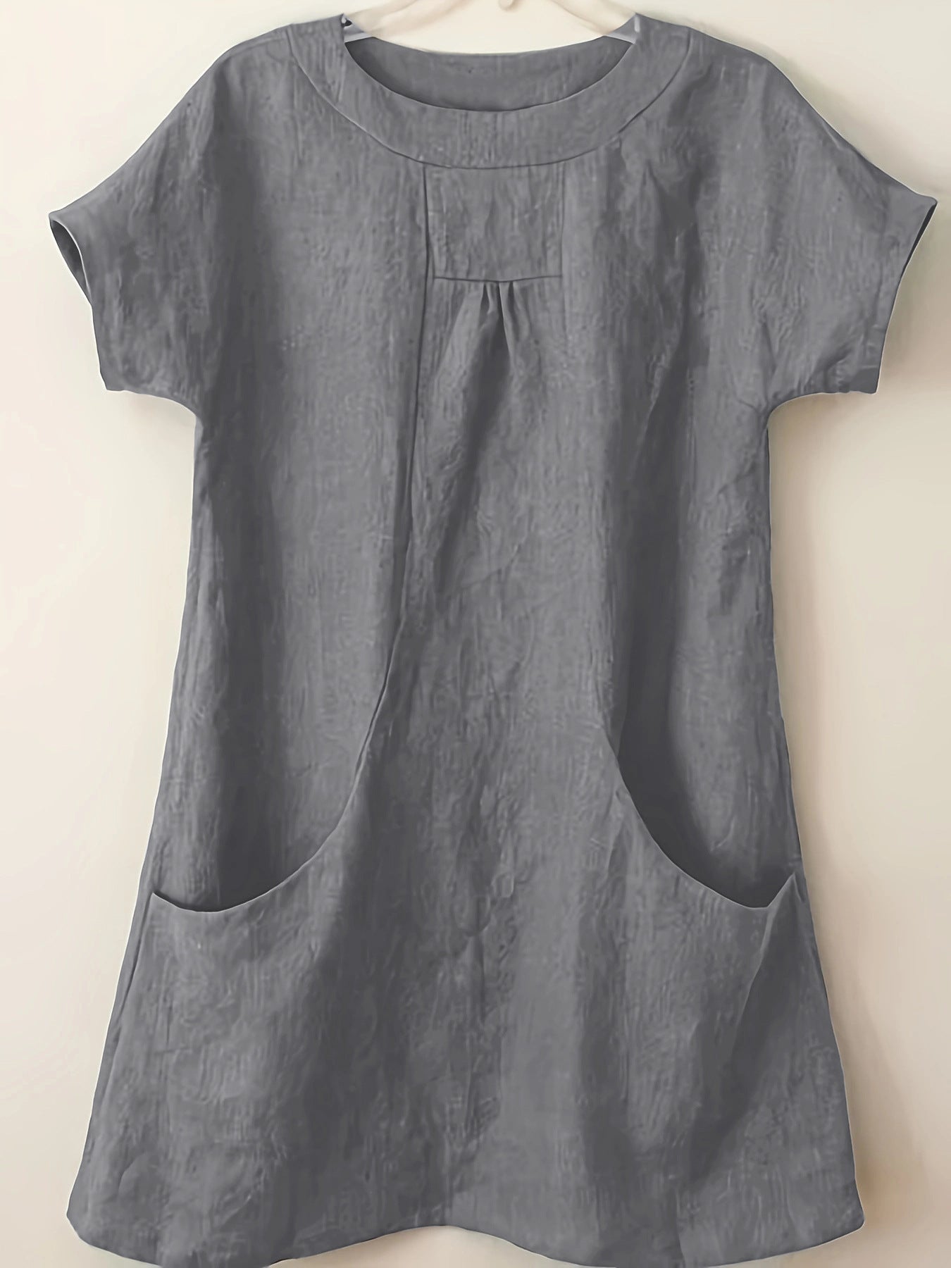 Women's Cotton Round Neck Pocket Shirt