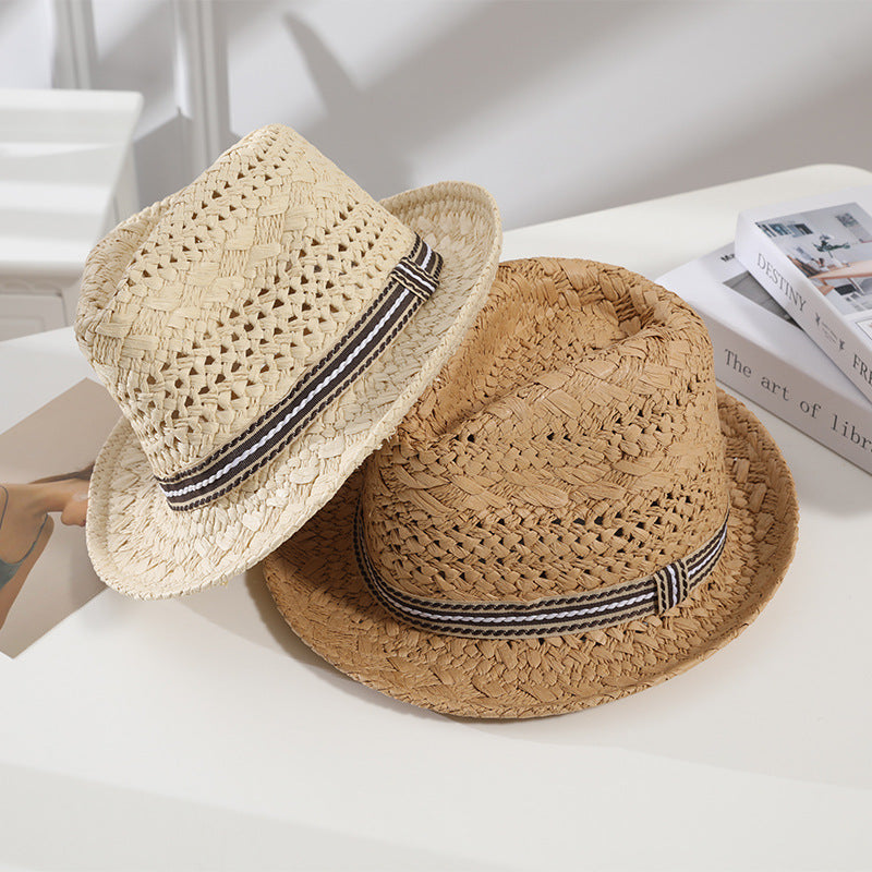New Parent-Child British Ceremony Panama Sun Straw Hat