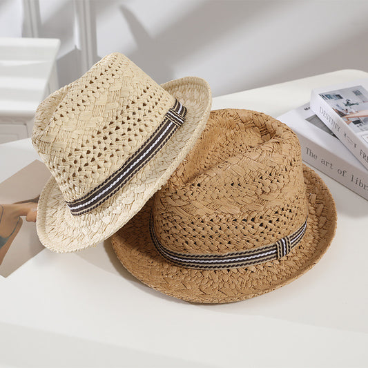 New Parent-Child British Ceremony Panama Sun Straw Hat