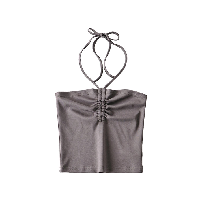 Summer New Design Sense Blue Wrap Chest Top