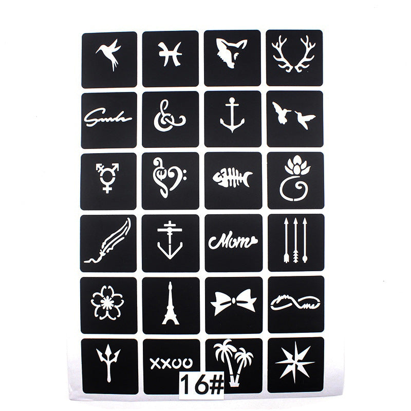 Hollow Tattoo Mold Women's Spray Paint