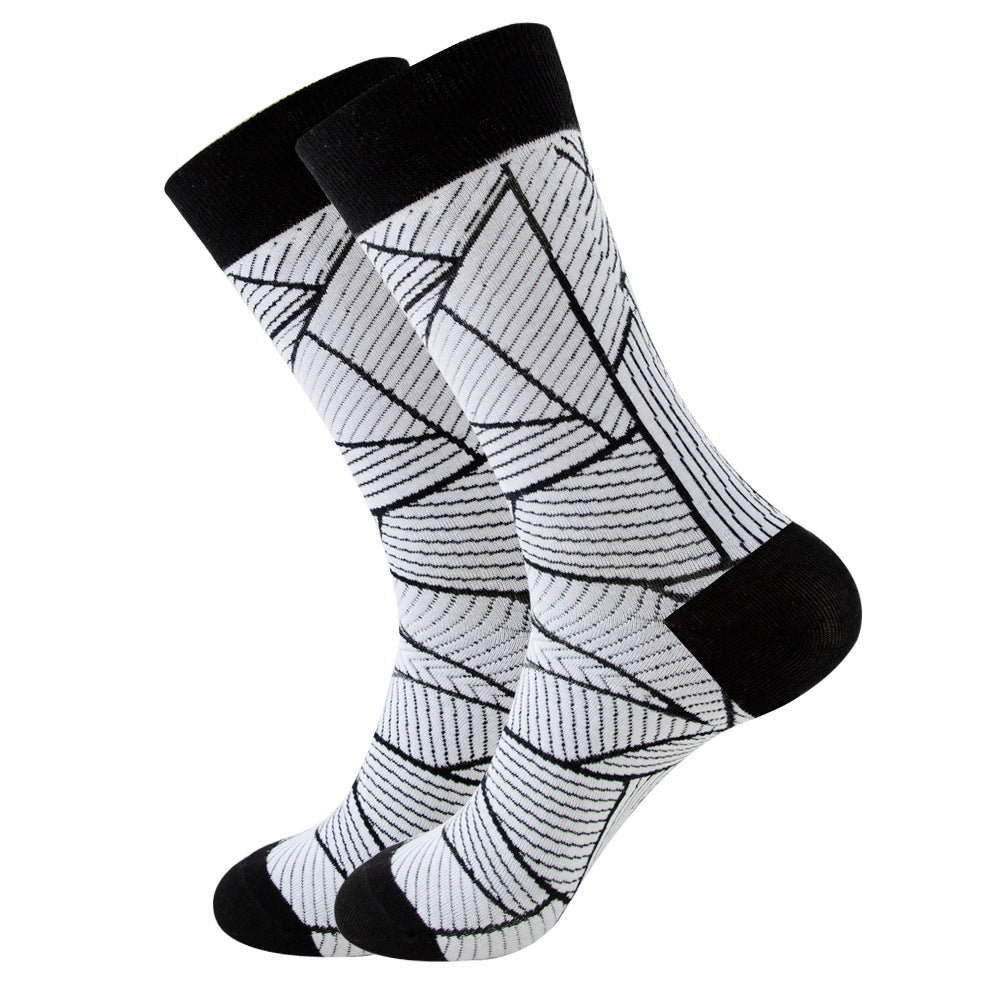 Fashion Square Mid-calf Wave Socks