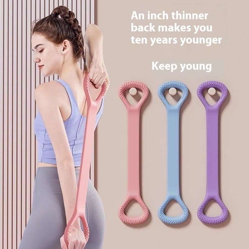 Yoga Tension Strap Home Stretch Open Shoulder Practice Back Silicone Bold Elastic String