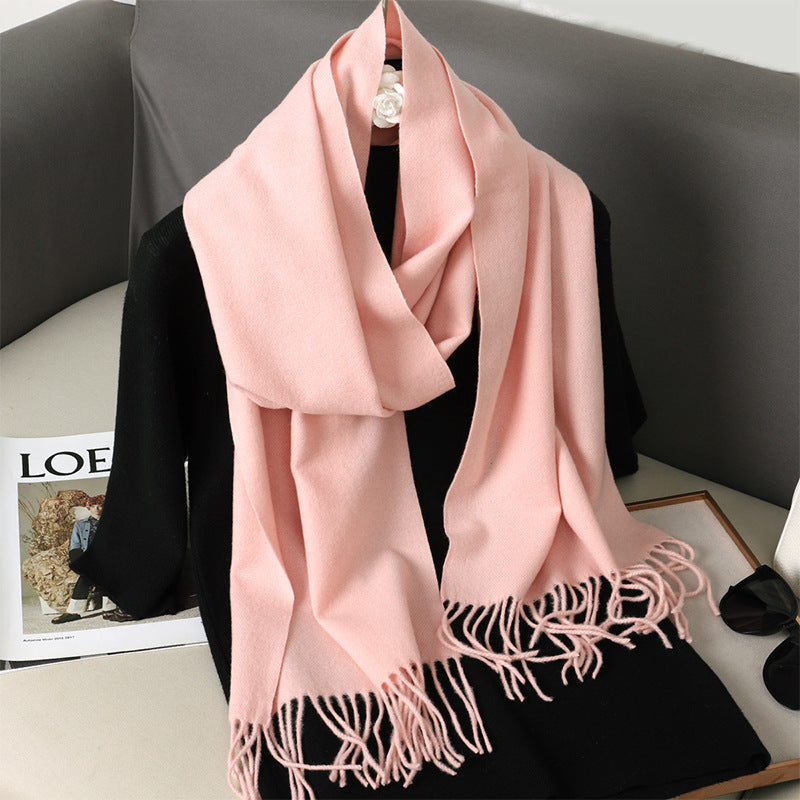 Solid Color Maillard Scarf Cashmere-like Women Warm Shawl