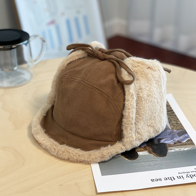 Electric Car Lamb Velvet Plus Velvet Leifeng Hat
