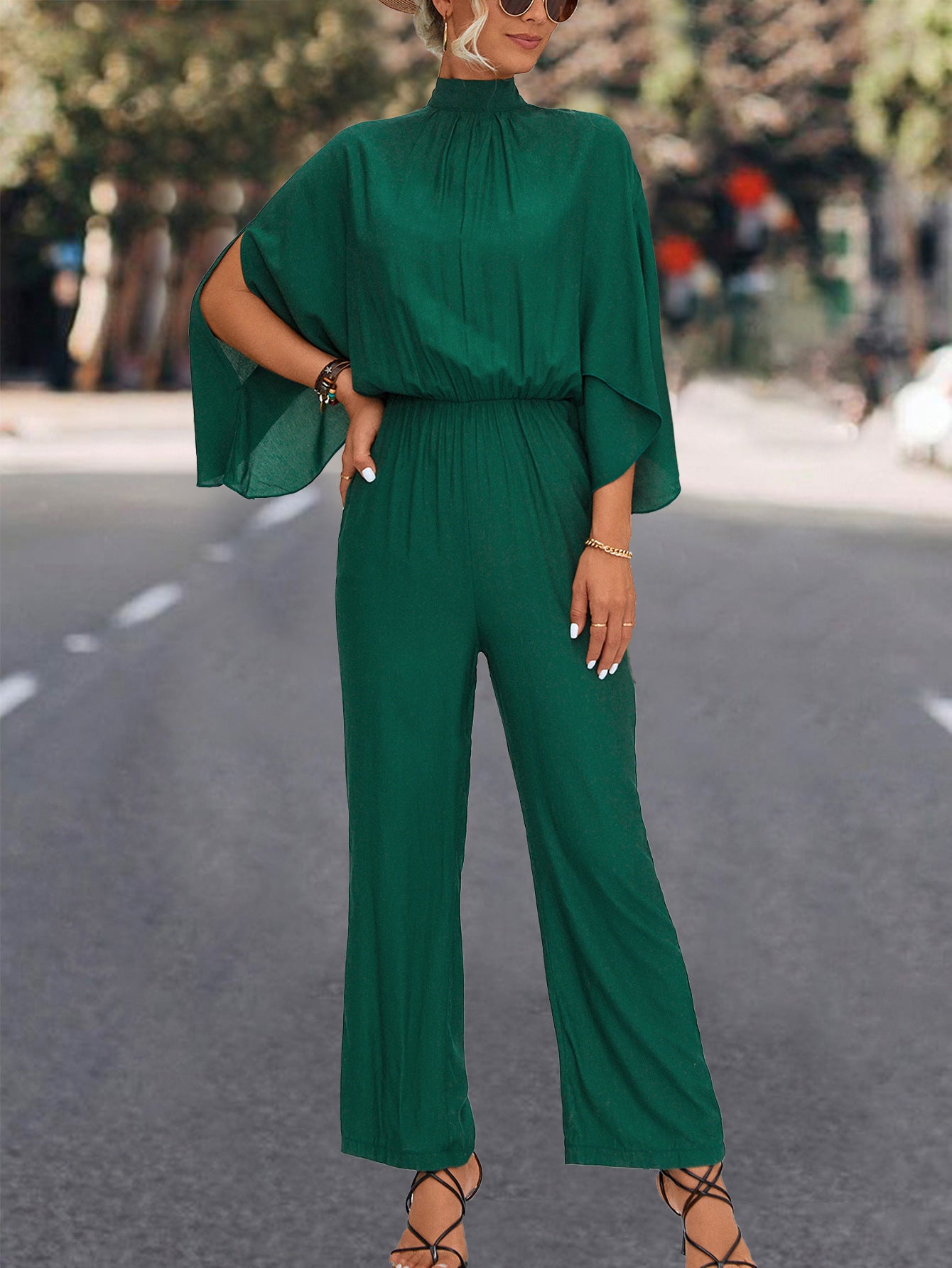 Spring And Summer New Women's Stand Collar Jumpsuit