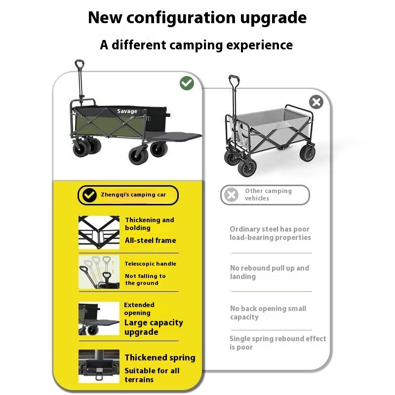 Rear Camp Trailer Outdoor Folding Oversized Camping Hand Buggy