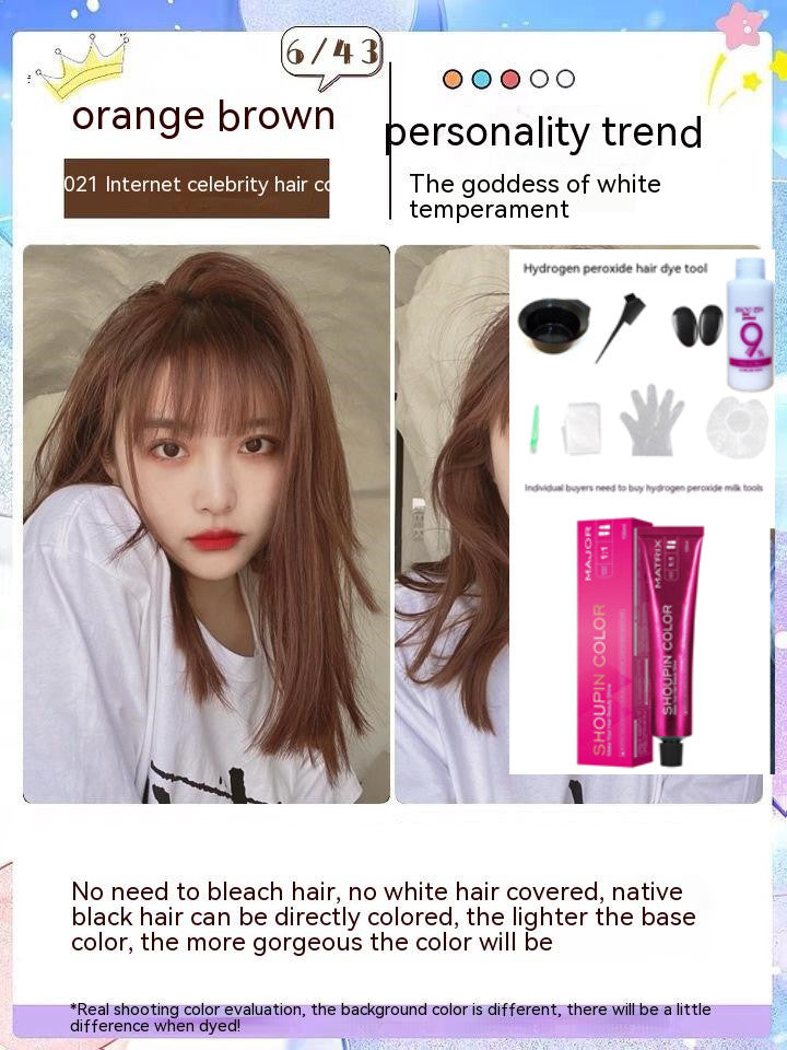 Ammonia-free Hair Color Paste Monochrome Paste Cover White Hair Multi-segment Color One-step Black Tea Gray Blue Black Hair Dye