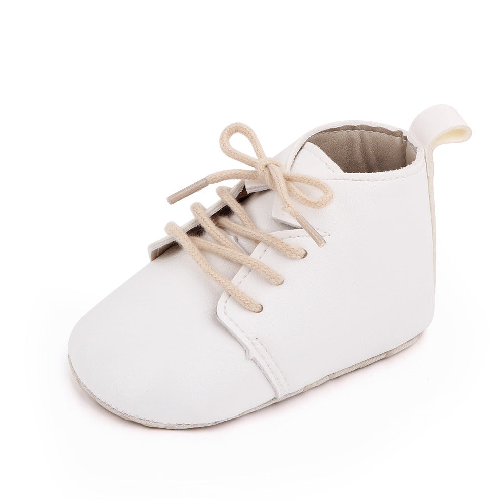 Girls' Fashion Simple PU Leather Lace Up Toddler Shoes