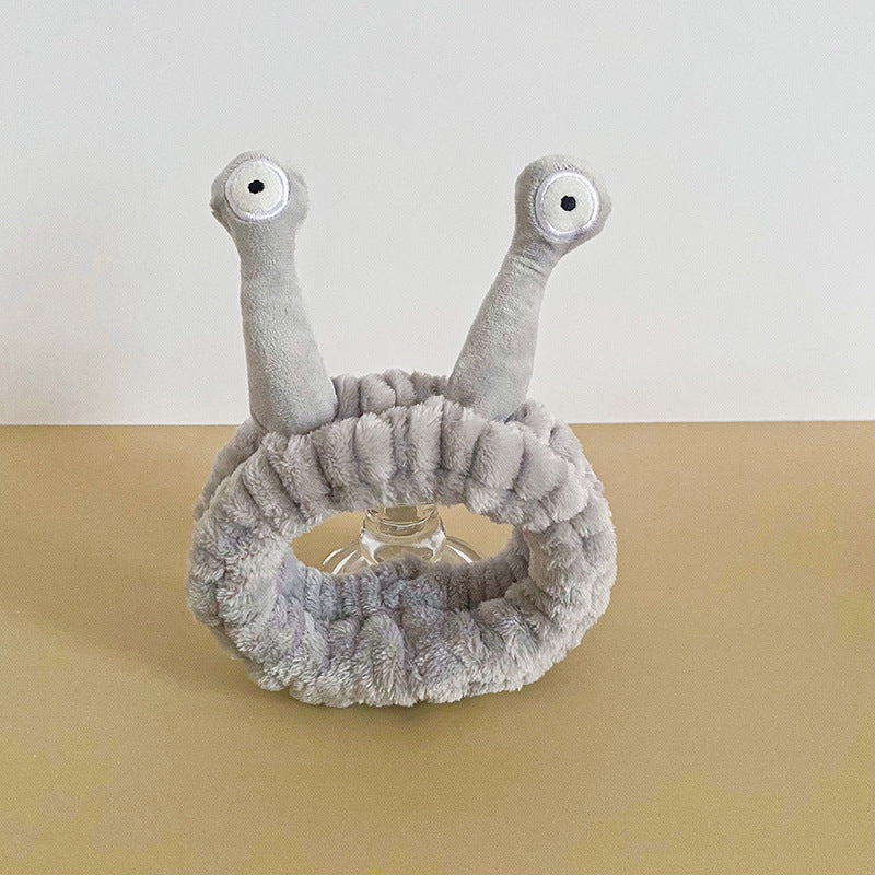 Cartoon Funny Snail Cute Face Wash Mask Plush Hair Band