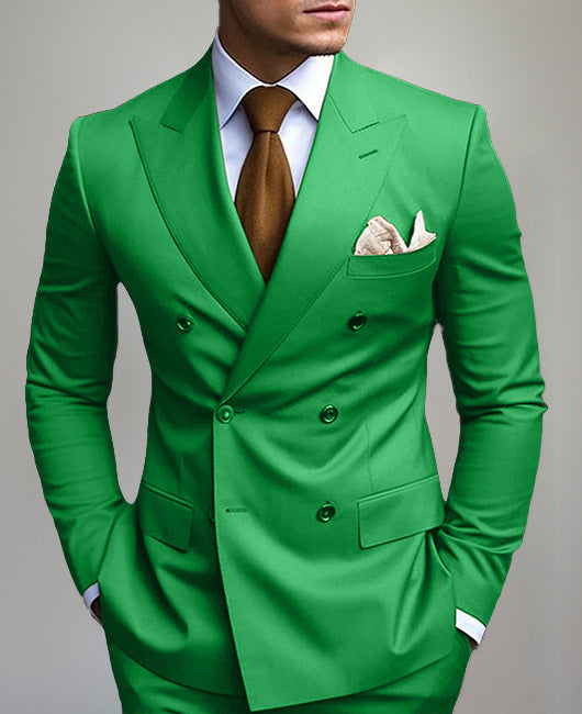 New Men's Printed Posterior Median Split Suit Jacket
