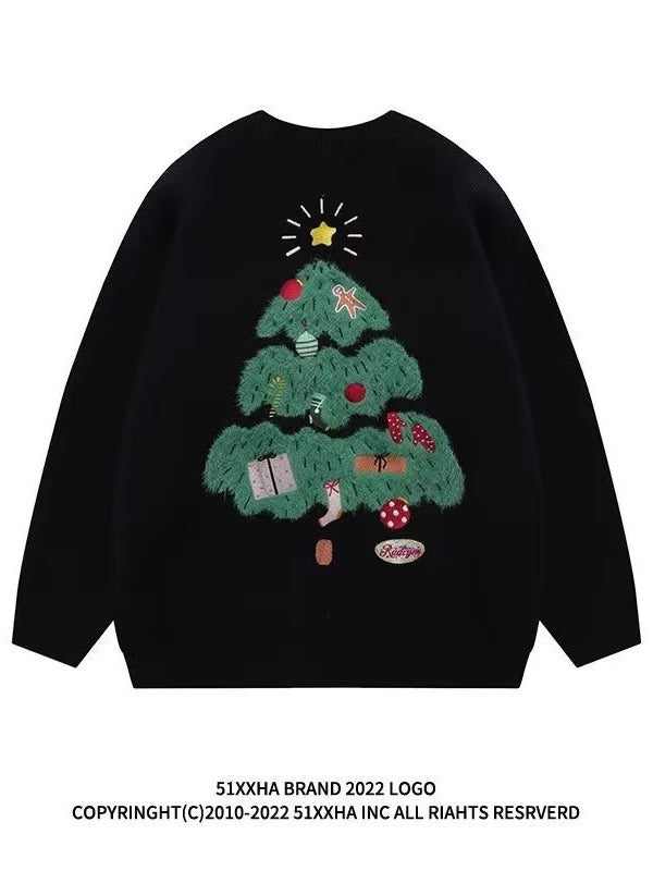 Jul design fornemmelse efterår og vinter løs par strik sweater