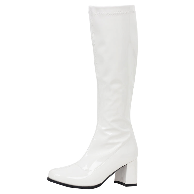 Simple Patent Leather Fashion Thick-heeled Martin Boots 9cm High-heeled