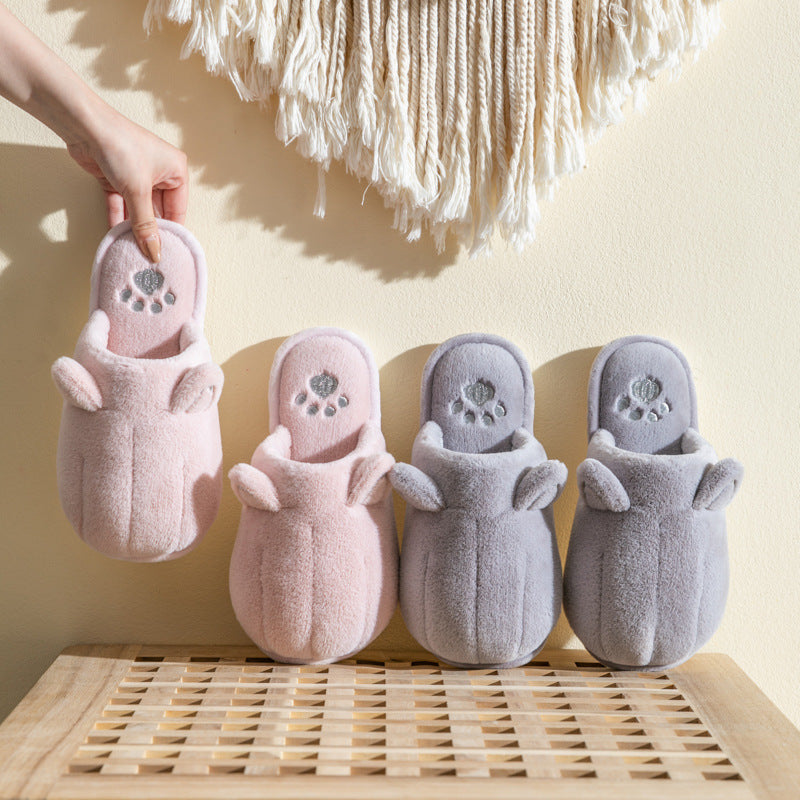 Home Children's Cute Warm Couple Plush Slippers