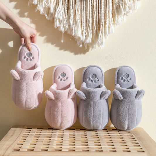 Home Children's Cute Warm Couple Plush Slippers