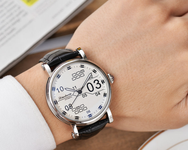 Hollow leather mechanical men's watch