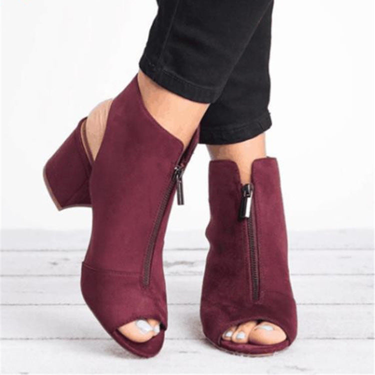 Fish mouth thick heel women's sandals