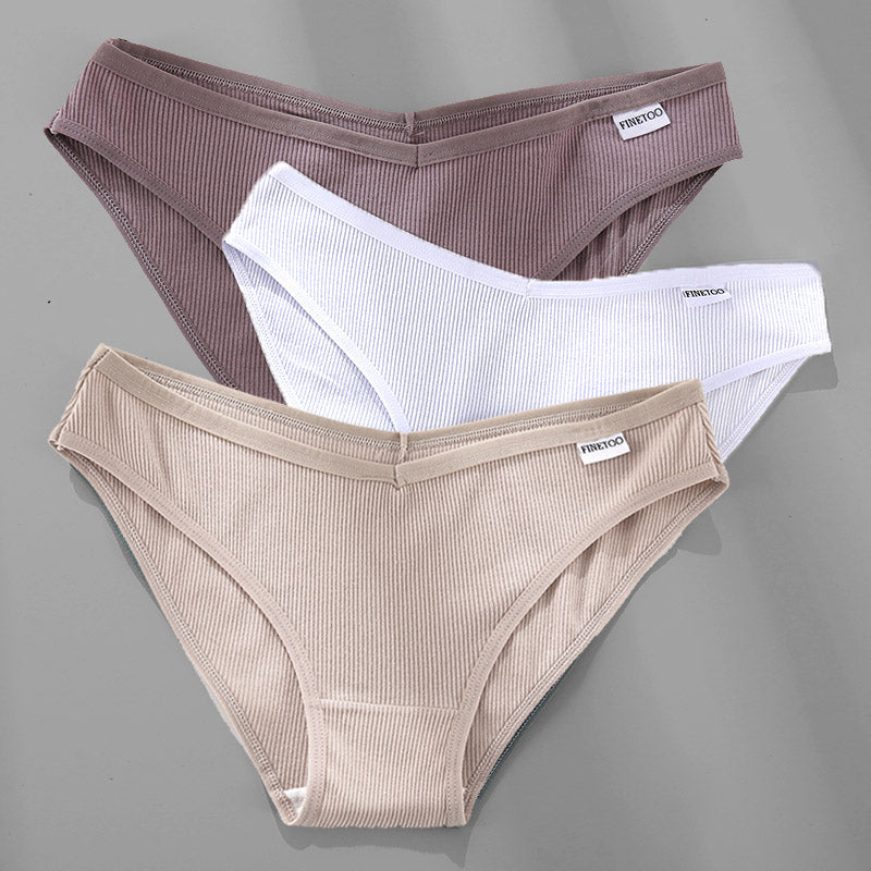 Cotton Panties Female Underwear Sexy Women Briefs  3PCS M-4XL