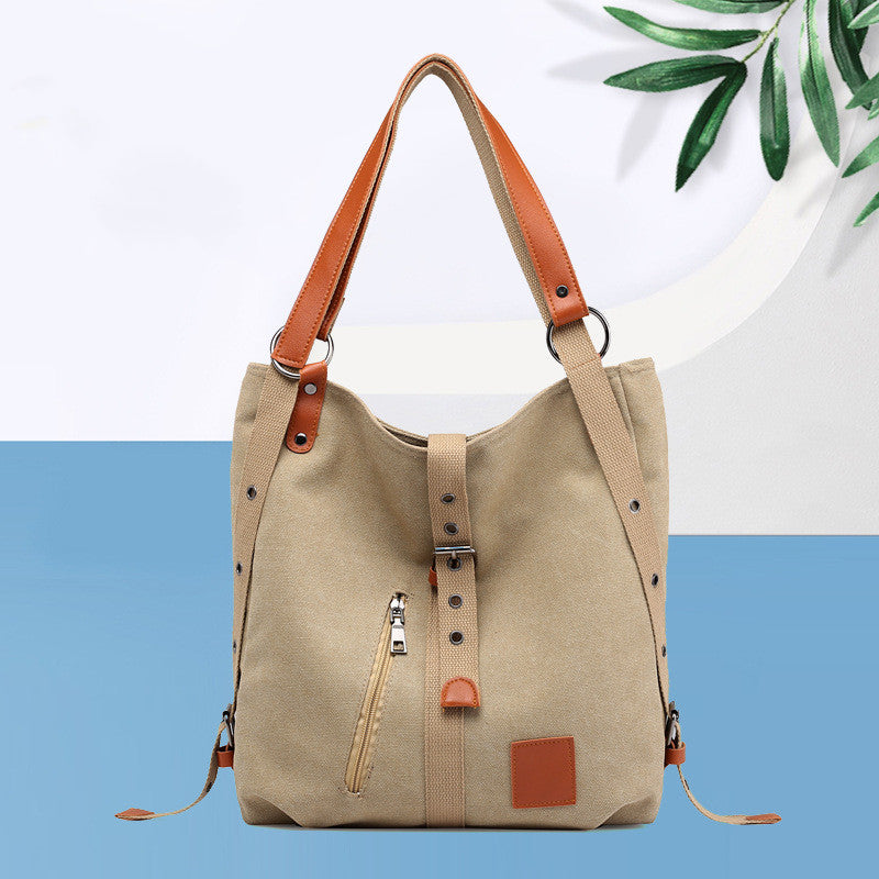 Multifunctional triple bucket oblique backpack